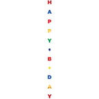 Happy Birthday Glittery Balloon Tail - 1.8m