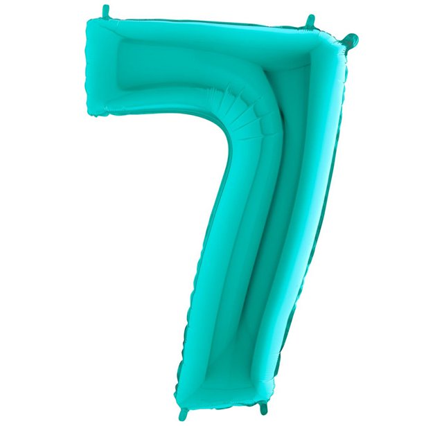 Tiffany Blue Foil Number Balloons - 40"