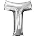 Silver Letter T Balloon - 34" Foil