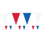 Red, White & Blue Plastic Pennant Bunting - 36m