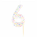 Number 6 Dots Candle