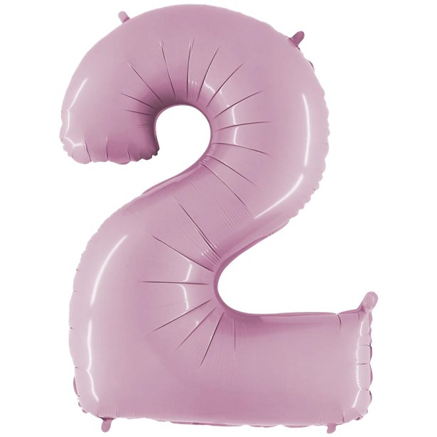 Pastel Pink Foil Number Balloons - 40"