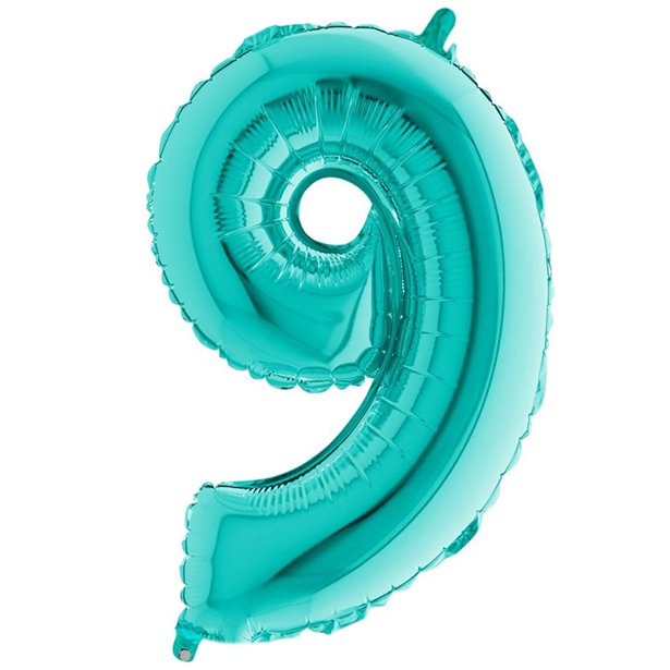 Tiffany Blue Foil Number Balloons - 40"