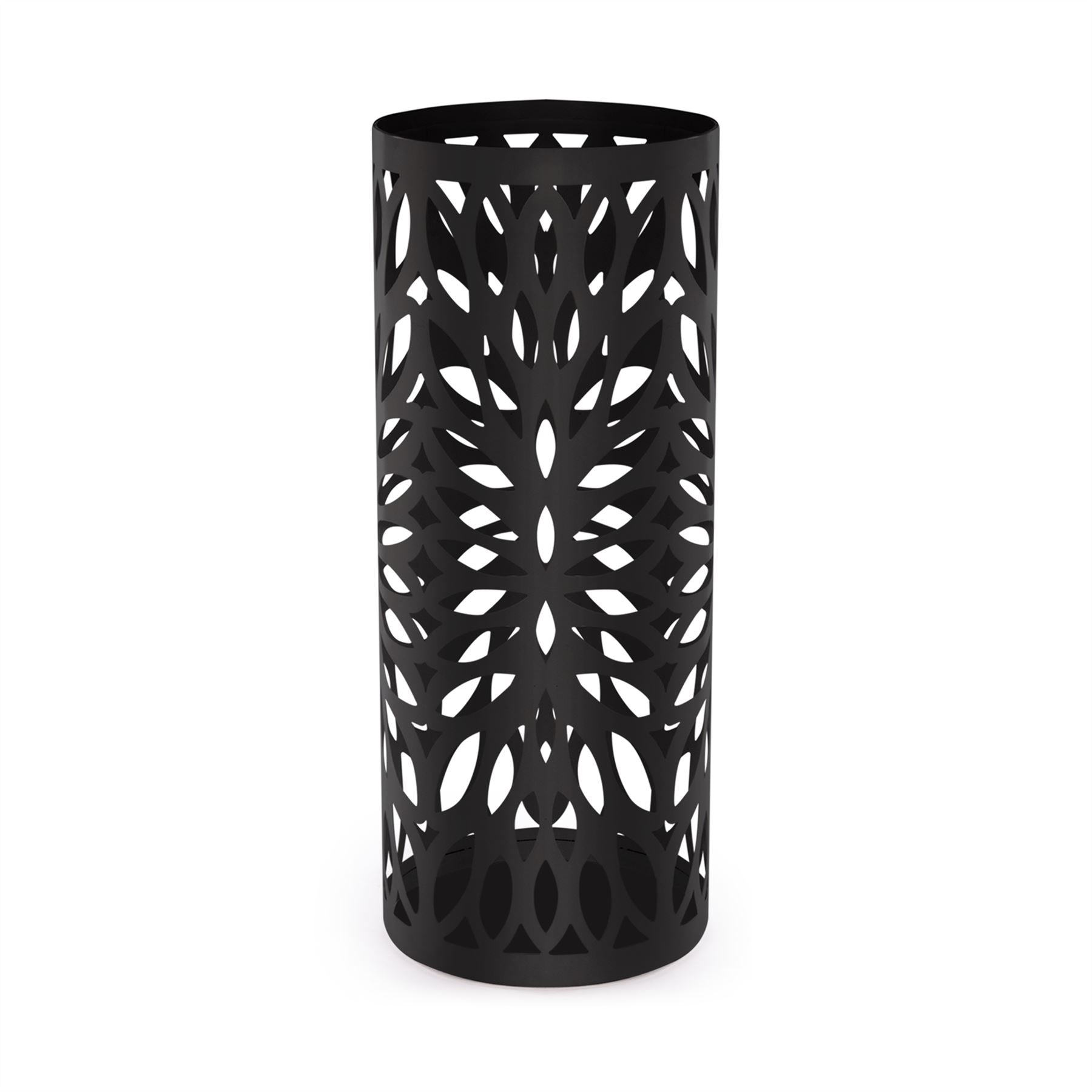 Round Metal Umbrella Stand in Black | M&W