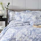 The Lyndon Company Toile Blue Printed Cotton Duvet Cover