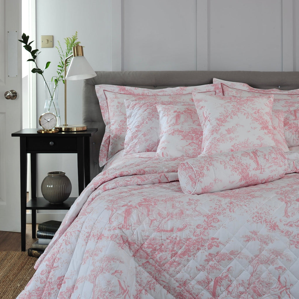 The Lyndon Company Toile Pink Printed Cotton Duvet Cover
