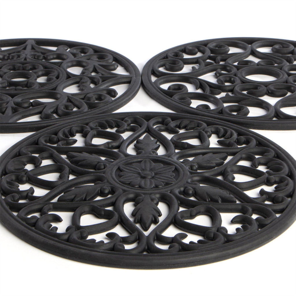 Silicone Trivets - Set of 3 Black | Pukkr