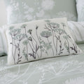 Catherine Lansfield Meadowsweet Green Floral Embroidered Cushion