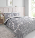 Catherine Lansfield Meadowsweet Grey and Pink Floral Duvet Set