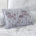 Catherine Lansfield Meadowsweet Grey Floral Embroidered Cushion