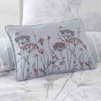 Catherine Lansfield Meadowsweet Grey Floral Embroidered Cushion