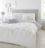 Catherine Lansfield Meadowsweet White/Grey Floral Duvet Set