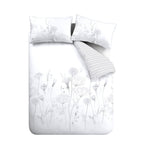 Catherine Lansfield Meadowsweet White/Grey Floral Duvet Set