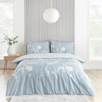 Catherine Lansfield Meadowsweet Sea Spray Blue Floral Duvet Set