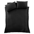 Catherine Lansfield Silky Soft Satin Black Duvet Set