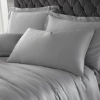 Catherine Lansfield Silver Silky Soft Satin Duvet Set
