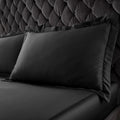 Catherine Lansfield Silky Soft Satin Black Oxford Pillowcase Pair
