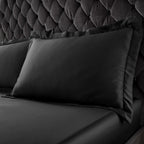Catherine Lansfield Silky Soft Satin Black Oxford Pillowcase Pair