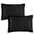 Catherine Lansfield Silky Soft Satin Black Oxford Pillowcase Pair
