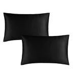 Catherine Lansfield Silky Soft Satin Black Housewife Pillowcase Pair