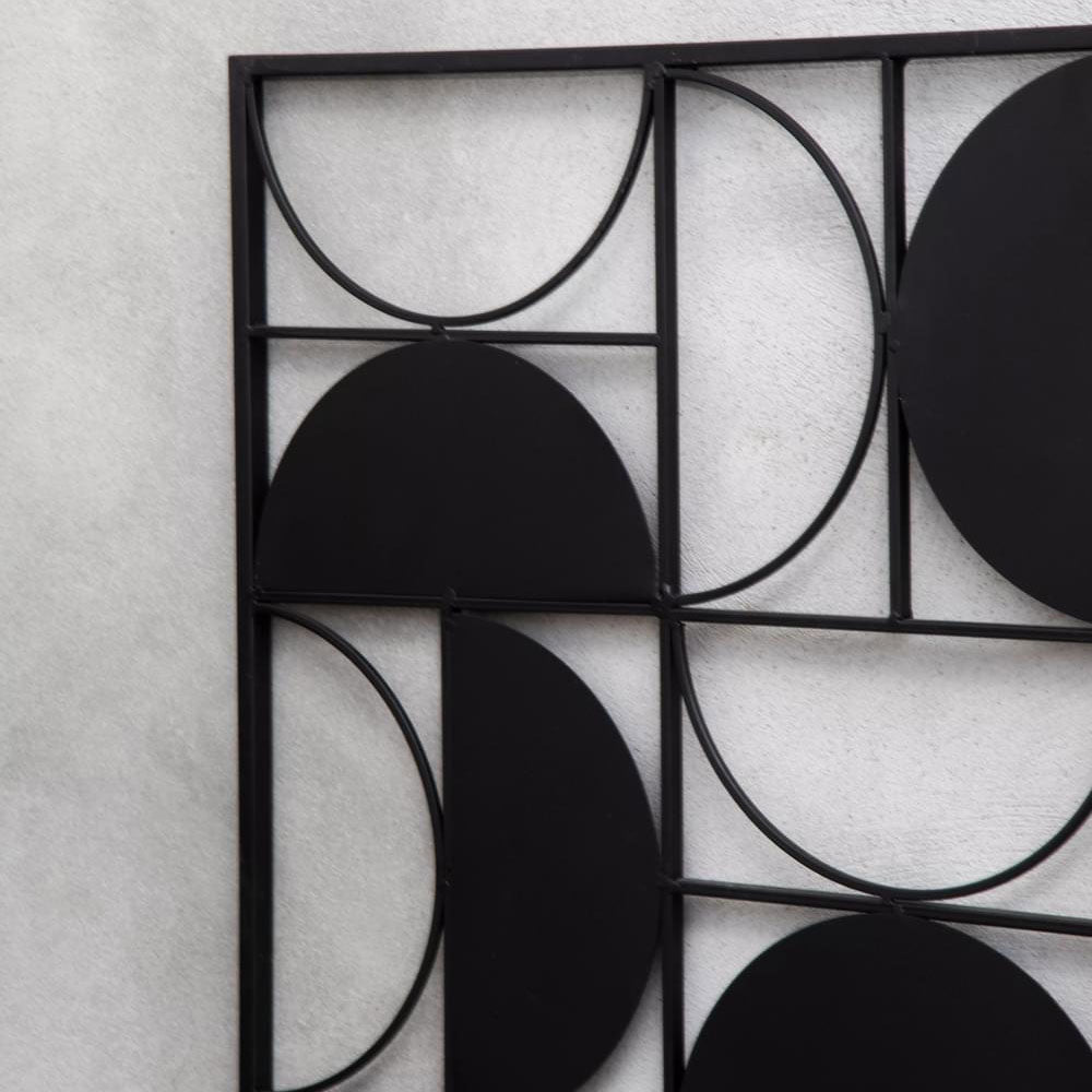Trento Black Finish Semicircle Wall Art