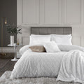 Catherine Lansfield Cosy Diamond White Faux Fur Duvet Set