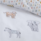 Bianca White Zoo Animals Kids 100% Cotton Duvet Set