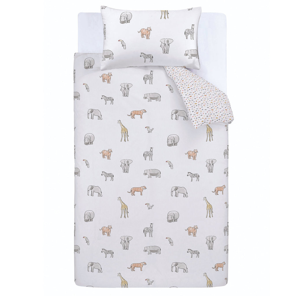 Bianca White Zoo Animals Kids 100% Cotton Duvet Set