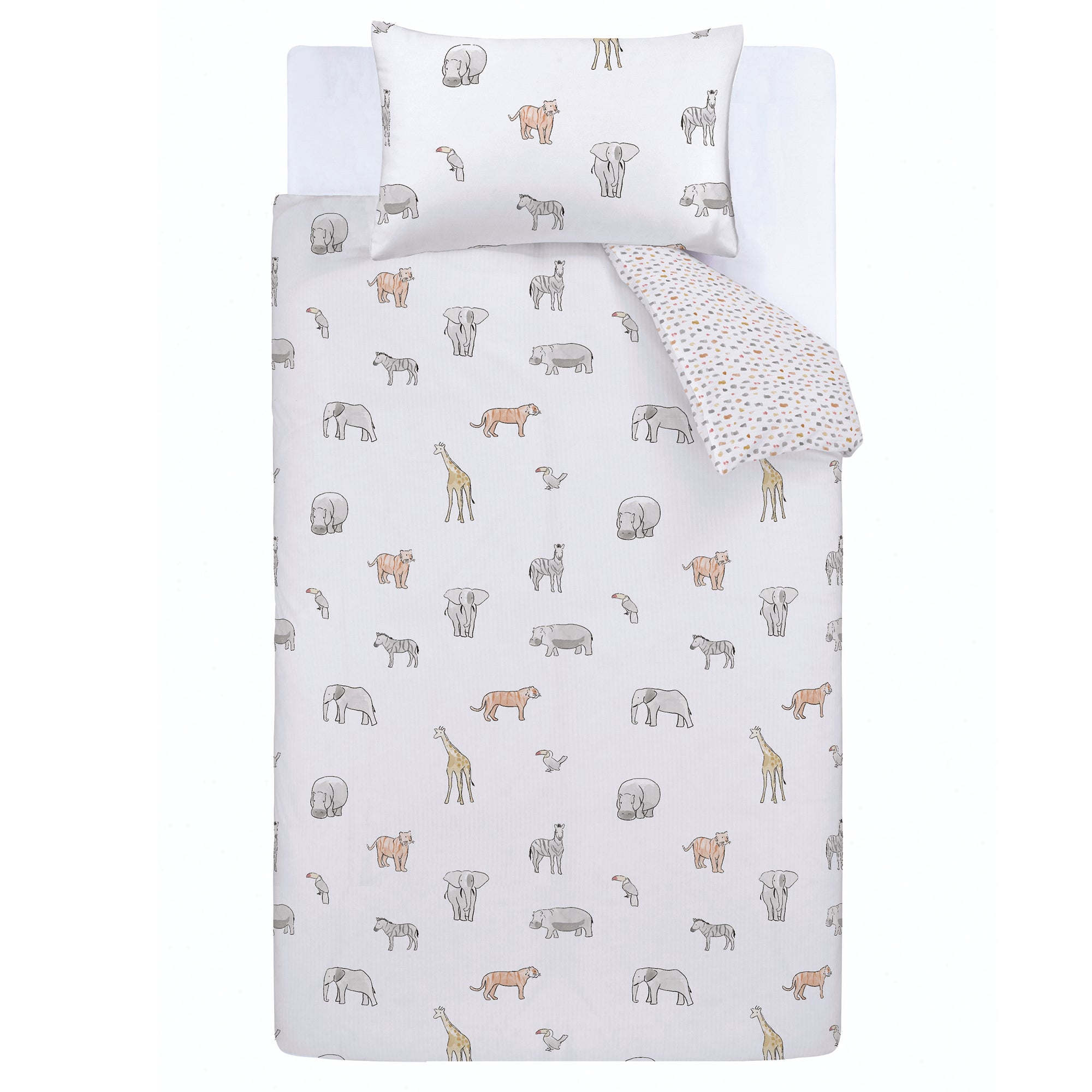 Bianca White Zoo Animals Kids 100% Cotton Duvet Set
