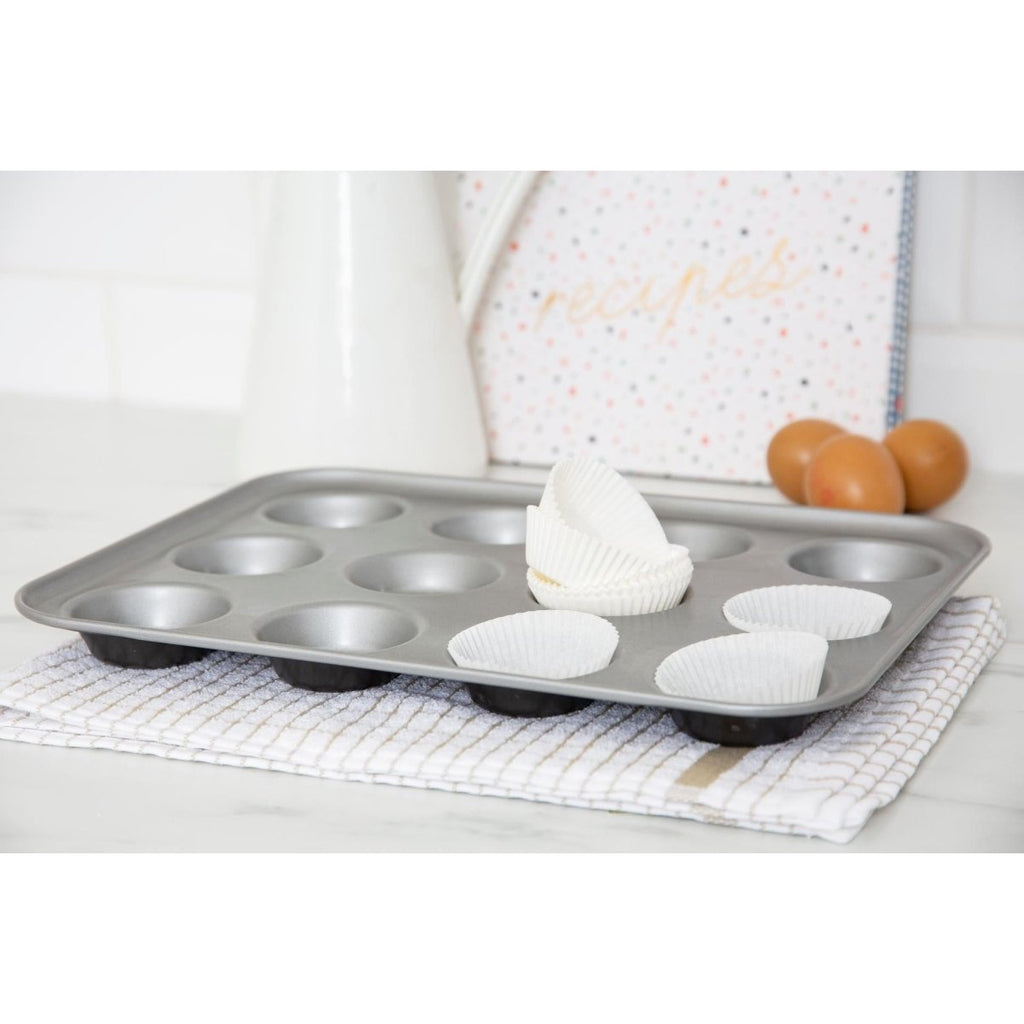 55820 Baker & Salt Non - Stick 12 Cup Cupcake Tin - Beales department store