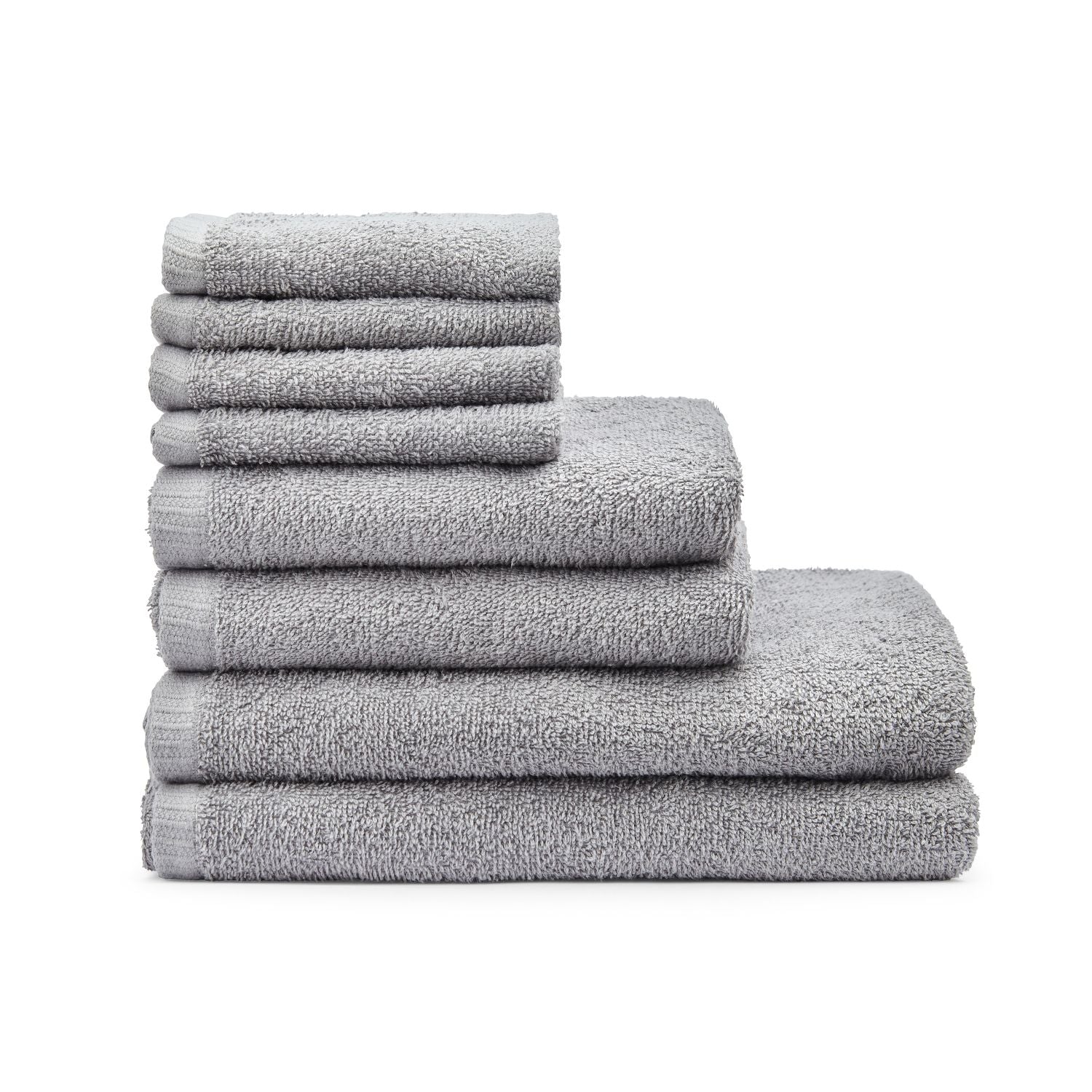 Catherine Lansfield Quick Dry Grey Cotton 8 Piece Towel Bale Set