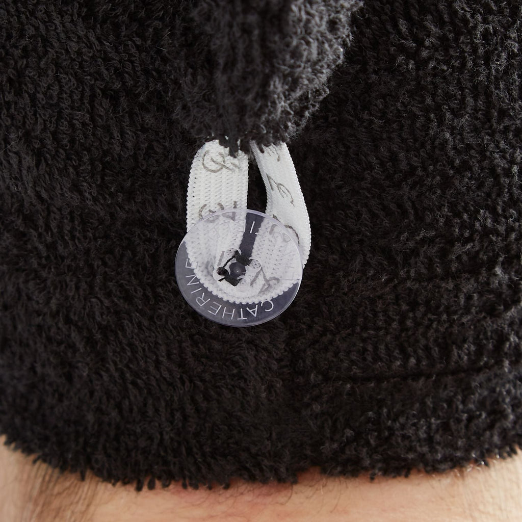 Catherine Lansfield Quick Dry Black Cotton Turbie Head Wrap Towel (Pair)
