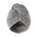 Catherine Lansfield Quick Dry Grey Cotton Turbie Head Wrap Towel (Pair)