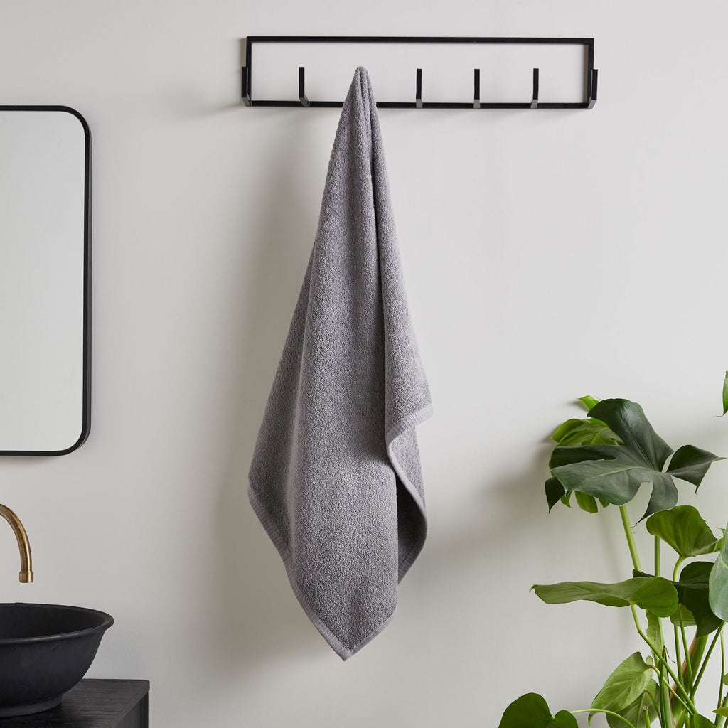 Catherine Lansfield Quick Dry Grey Cotton Towels