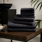 Catherine Lansfield Quick Dry Black Cotton 8 Piece Towel Bale Set