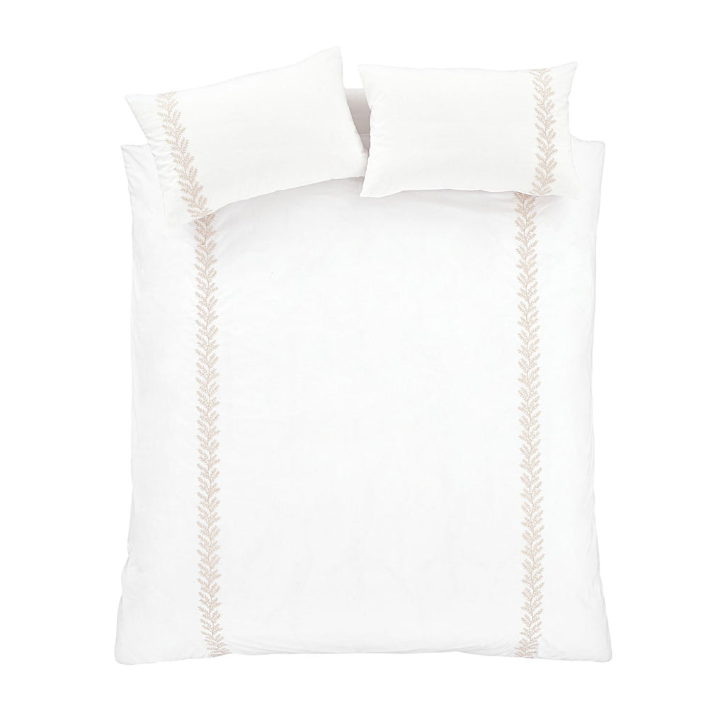 Bianca Embroidery Leaf Natural 180TC Cotton Duvet Set