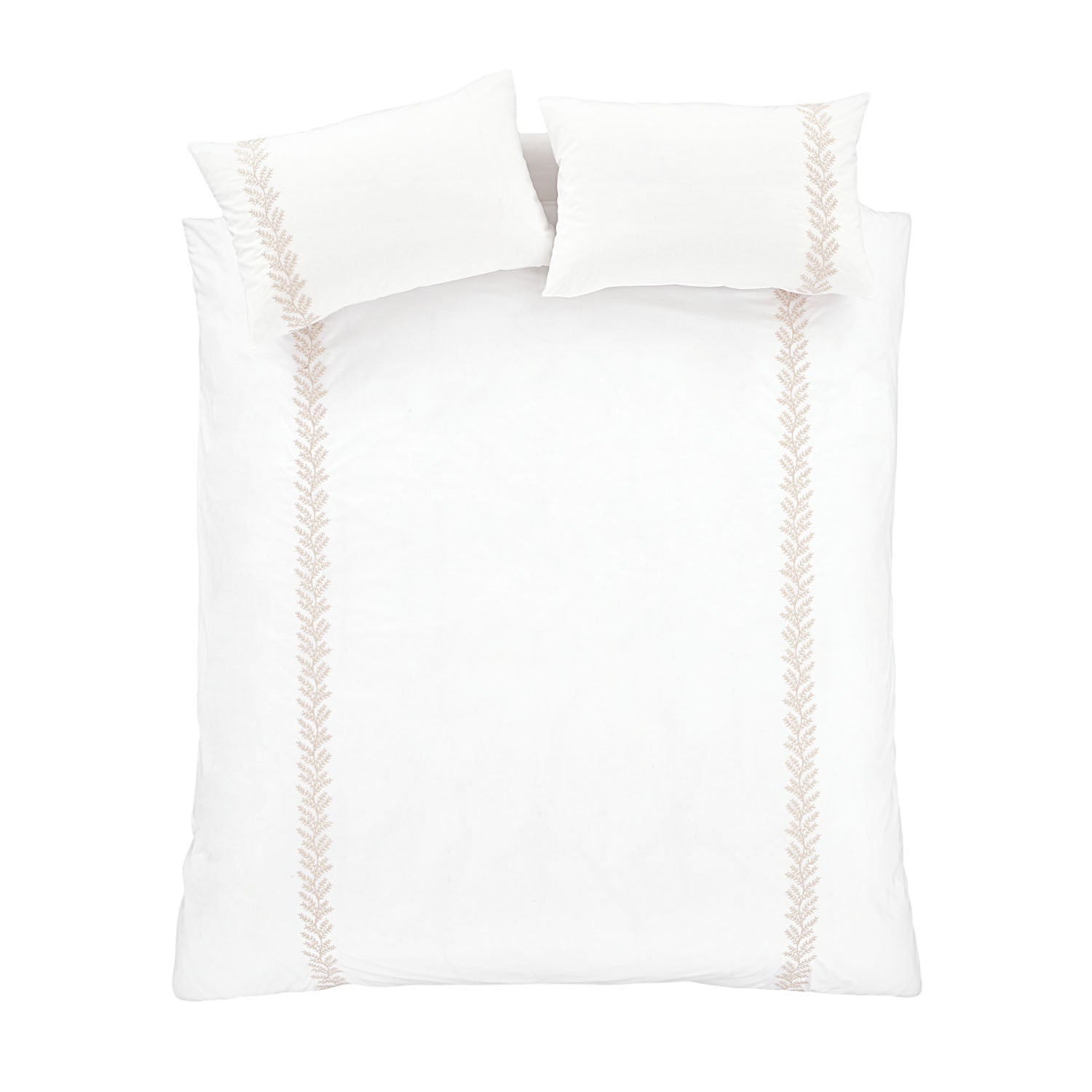 Bianca Embroidery Leaf Natural 180TC Cotton Duvet Set