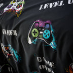 Catherine Lansfield Black Game Over Reversible Duvet Set