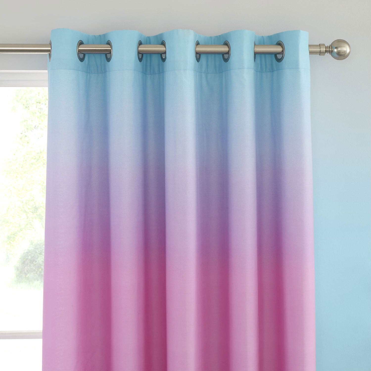 Catherine Lansfield Ombre Rainbow Clouds Pastel Eyelet Curtains