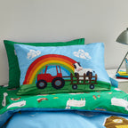 Catherine Lansfield Blue Farmyard Animals Reversible Duvet Set