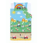Catherine Lansfield Blue Farmyard Animals Reversible Duvet Set