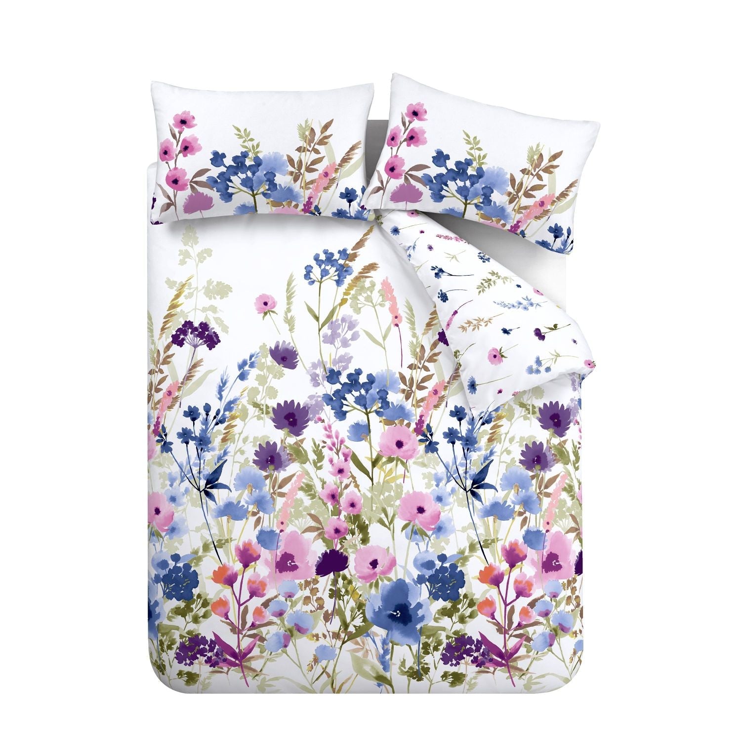 Catherine Lansfield Countryside Floral Pink and Blue Duvet Set