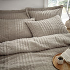 Pineapple Elephant Tamba Quilted Jersey Stripe Natural Duvet Set