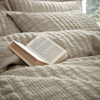 Pineapple Elephant Tamba Quilted Jersey Stripe Natural Duvet Set