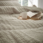Pineapple Elephant Tamba Quilted Jersey Stripe Natural Duvet Set