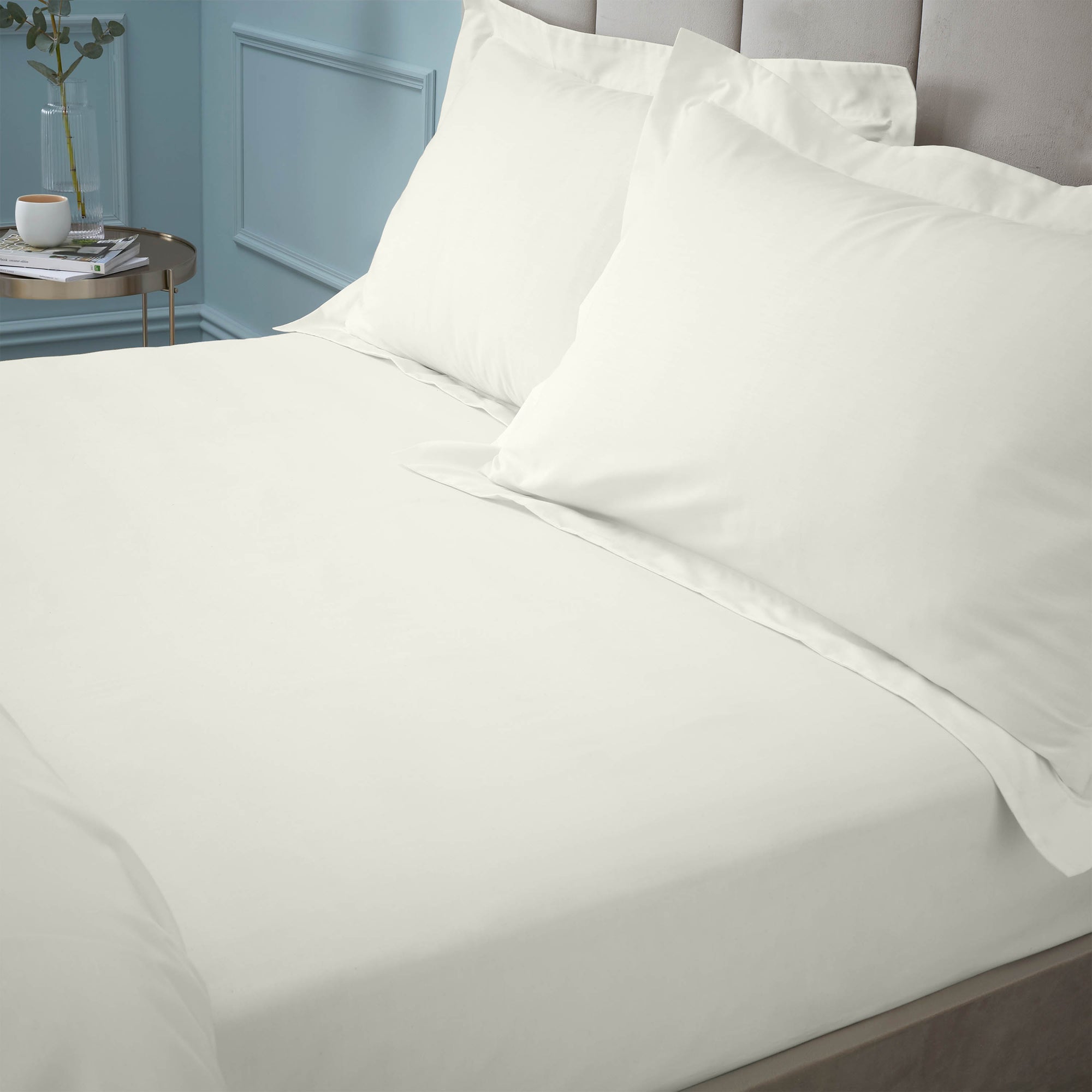 Bianca Cream 180TC Egyptian 100% Cotton Deep (34cm) Fitted Sheet