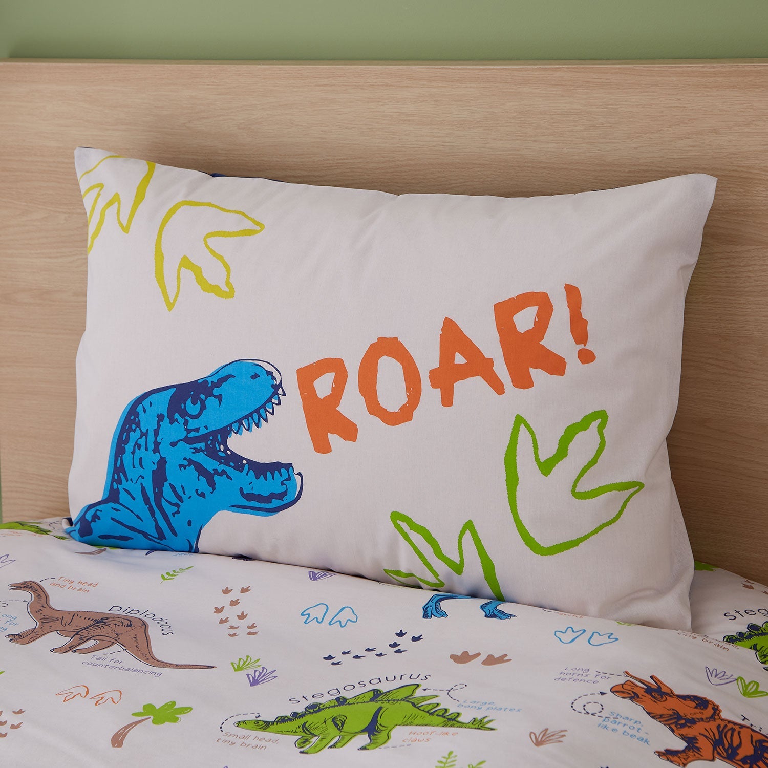 Catherine Lansfield Prehistoric Dinosaurs Reversible Duvet Set