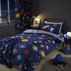 Catherine Lansfield Lost In Space Blue/Grey Reversible Duvet Set