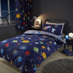 Catherine Lansfield Lost In Space Blue/Grey Reversible Duvet Set