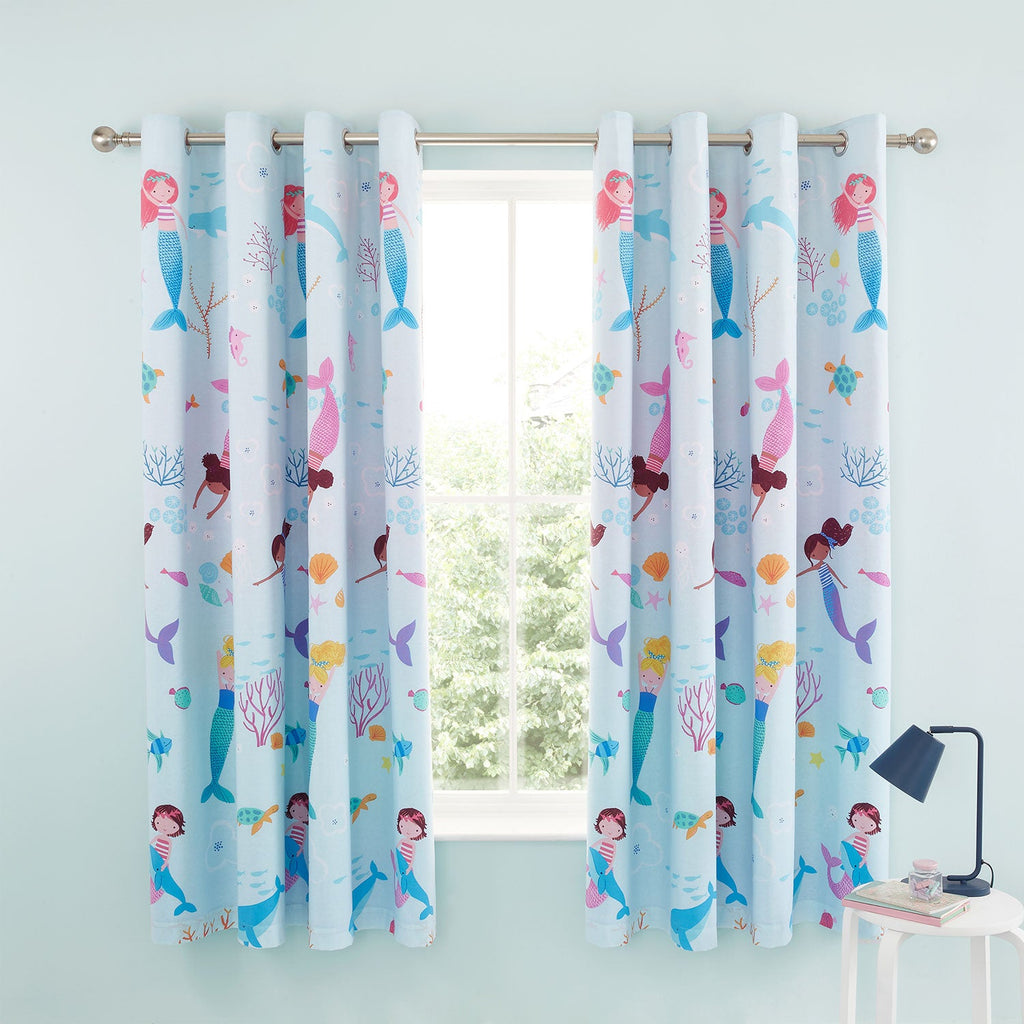 Catherine Lansfield Mermaid Ombre Reversible Eyelet Curtains